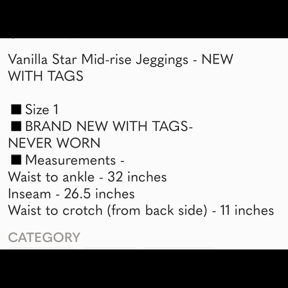NWT Vanilla Star Mid-rise Jeggings Skinny Stretch Jeans - Picture 7 of 7